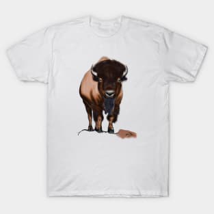 Cute Bison Drawing T-Shirt